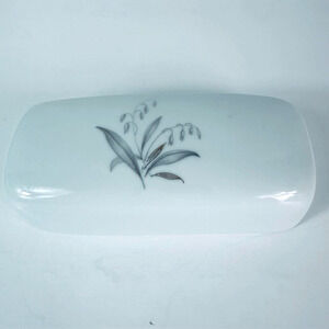 Kaysons Import Golden Rhapsody Butter Dish LID (only) Gray/Gold Leaves VTG